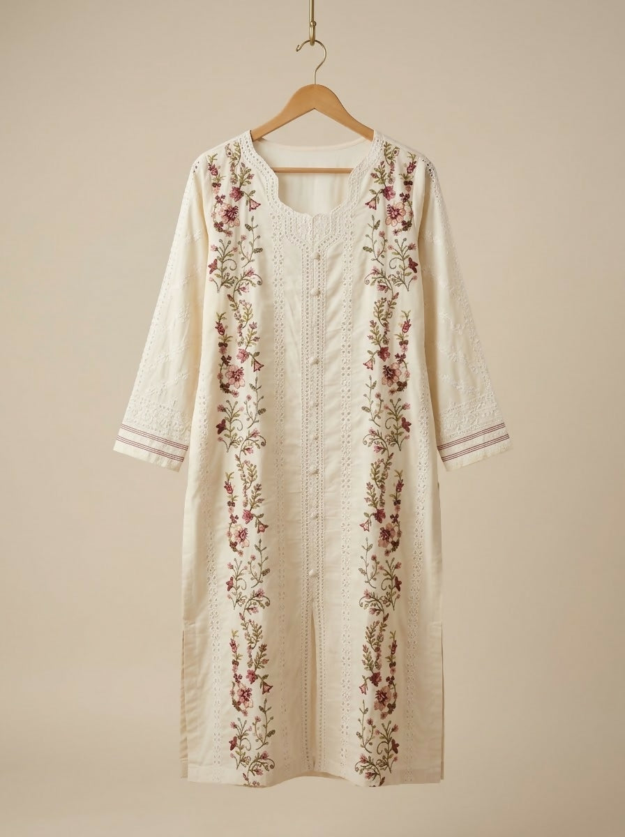 Saya | Women Branded Kurta | White | Large | New