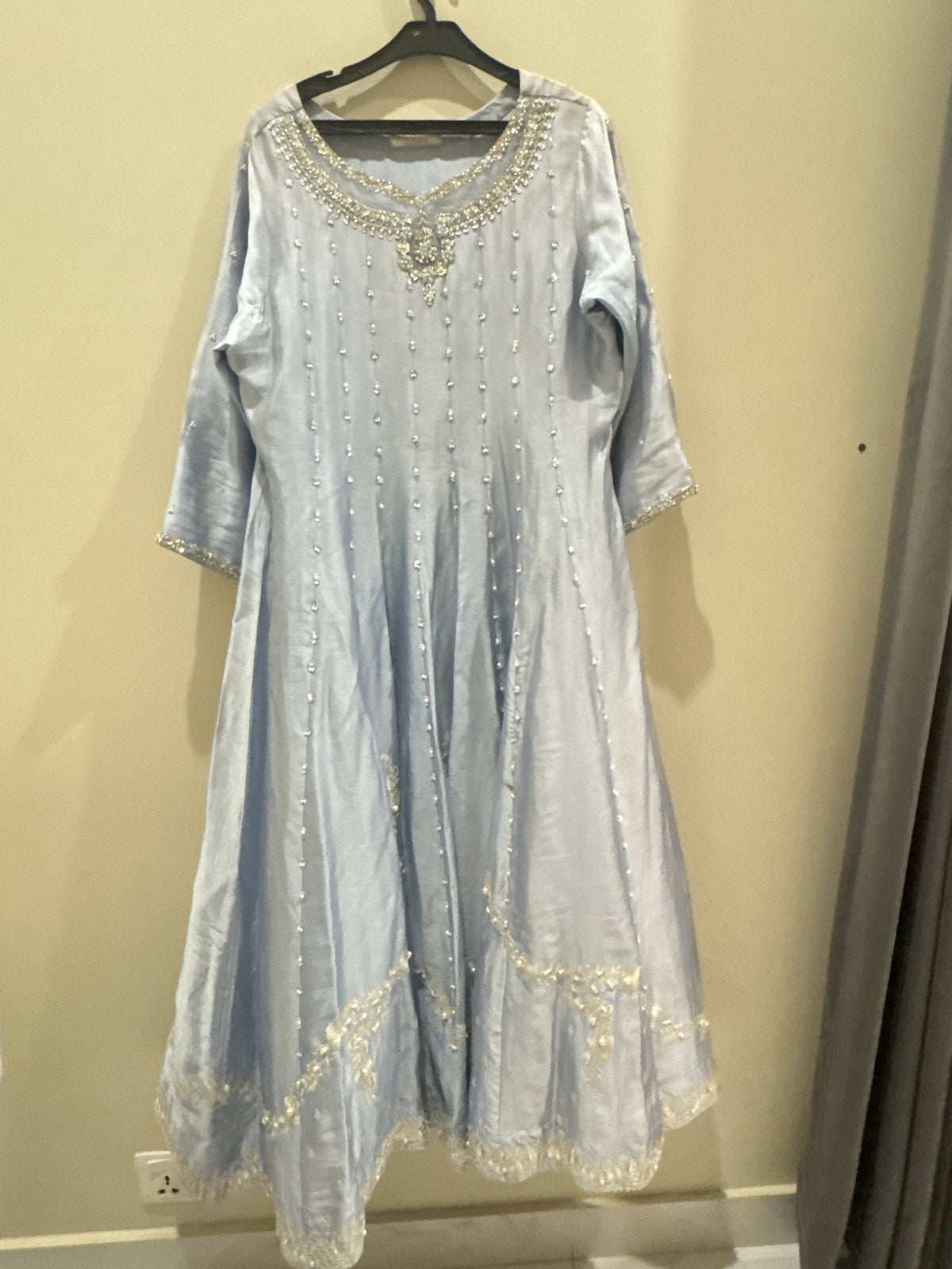 Khoshgel | Peshwas | Women Frocks & Maxis | Medium | Ice Blue | Worn Once