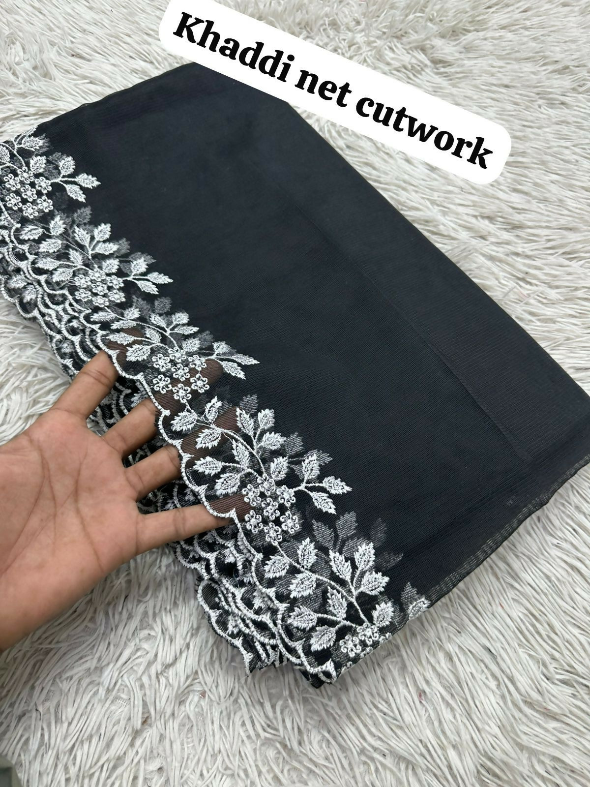 Khaadi Net Cutwork Dupattas | Women Accessories | Dupattas & Shawls | Size: 2.5 Yards | Brand New