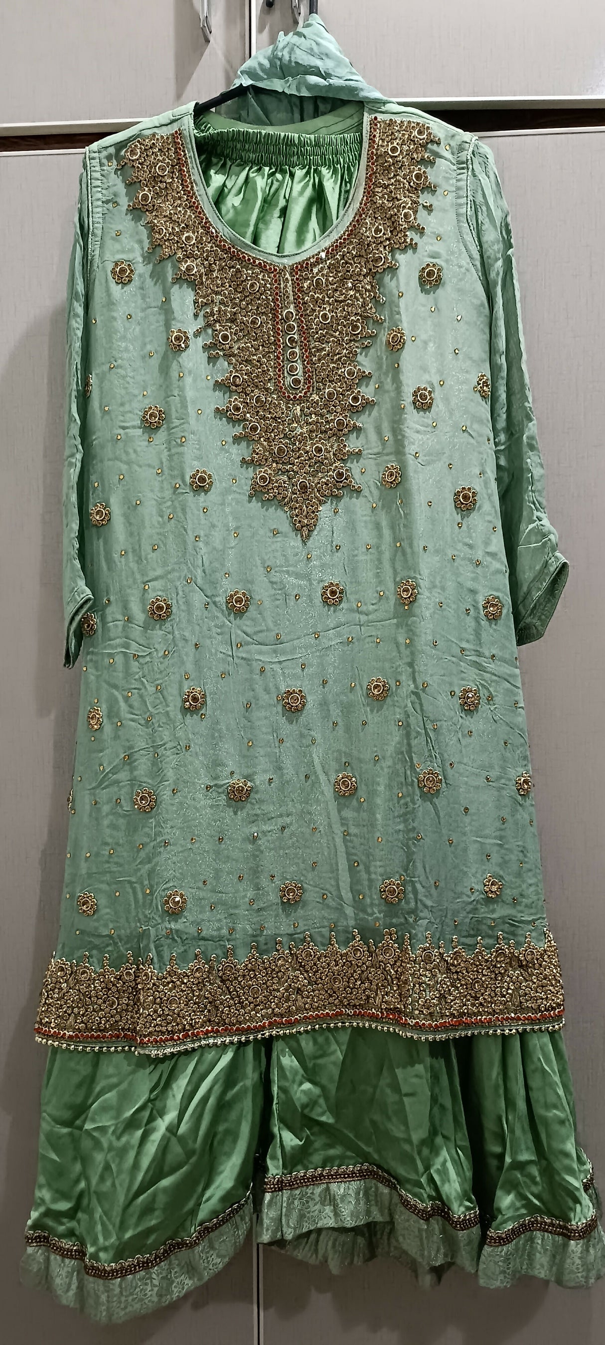 Chiffon Silk Sharara | Women Locally Made Formals | Small | Worn Once