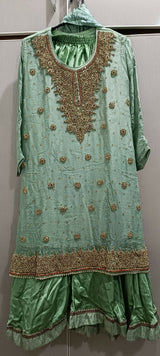 Chiffon Silk Sharara | Women Locally Made Formals | Small | Worn Once
