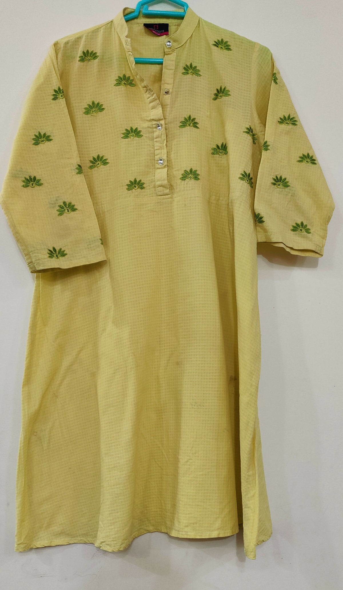 Embroidered 2 PC Dress | Women Locally Made Kurta | Yellow | Small | Preloved