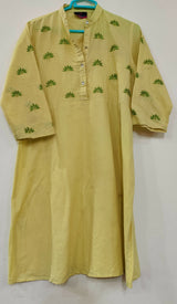 Embroidered 2 PC Dress | Women Locally Made Kurta | Yellow | Small | Preloved