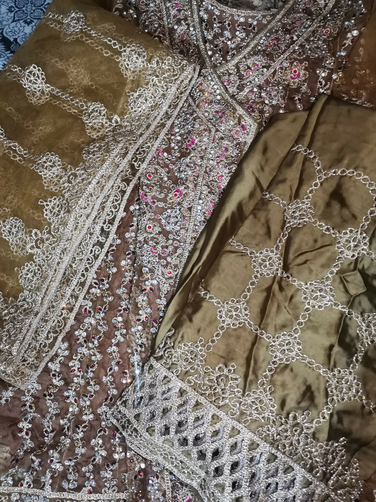 Olive Embroidered Kurta | Women Locally Made Formals | Large | Worn Once