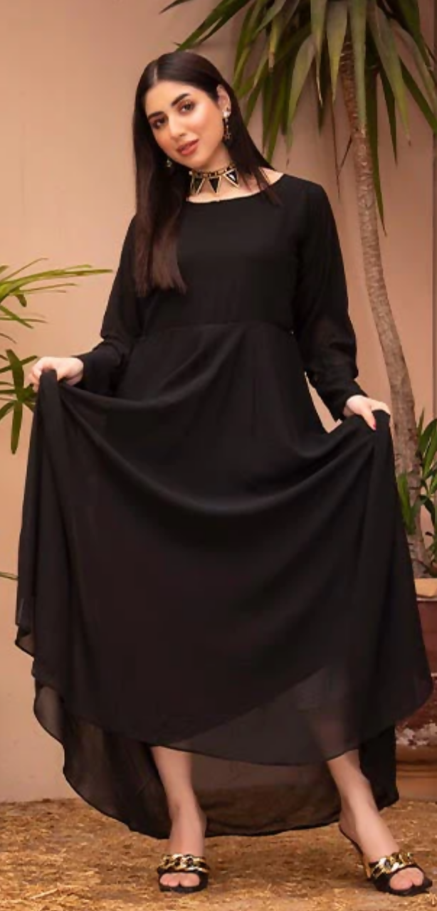 Long Chiffon Frock | Women Frocks & Maxis | Medium | New