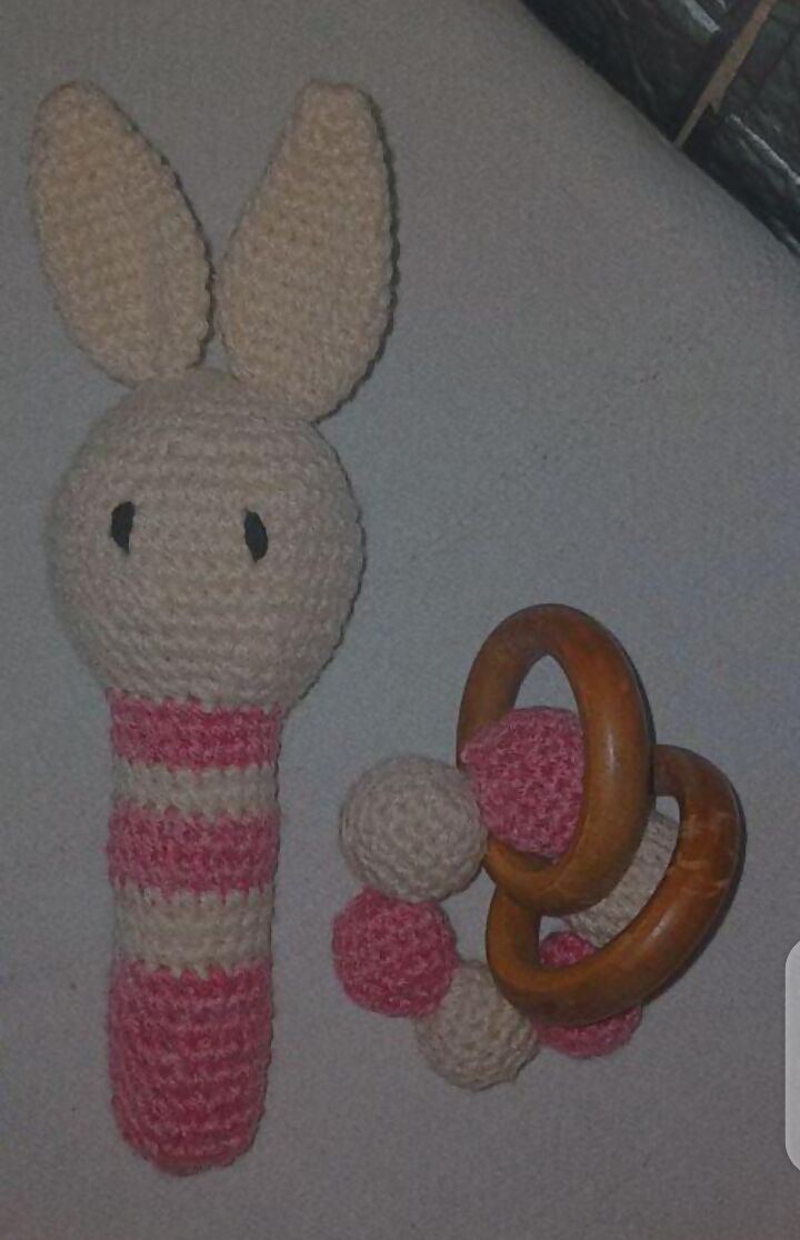 Crochet bunny Rattle | Kids Toys & Baby Gear | Brand New