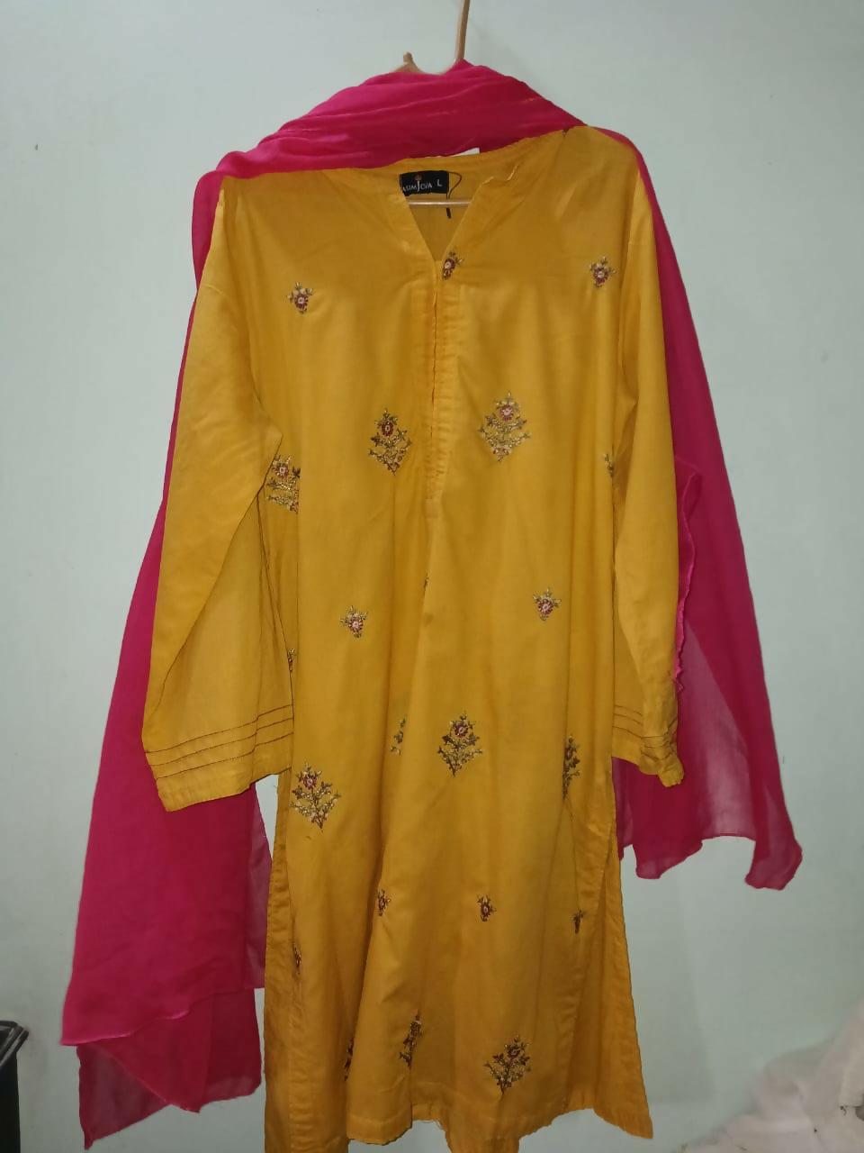 Asim Jofa | Women Branded Kurta | Mustard | Large | Preloved