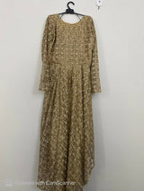 Golden Foan Net Tail Frock | Women Frocks & Maxi | Small | Preloved
