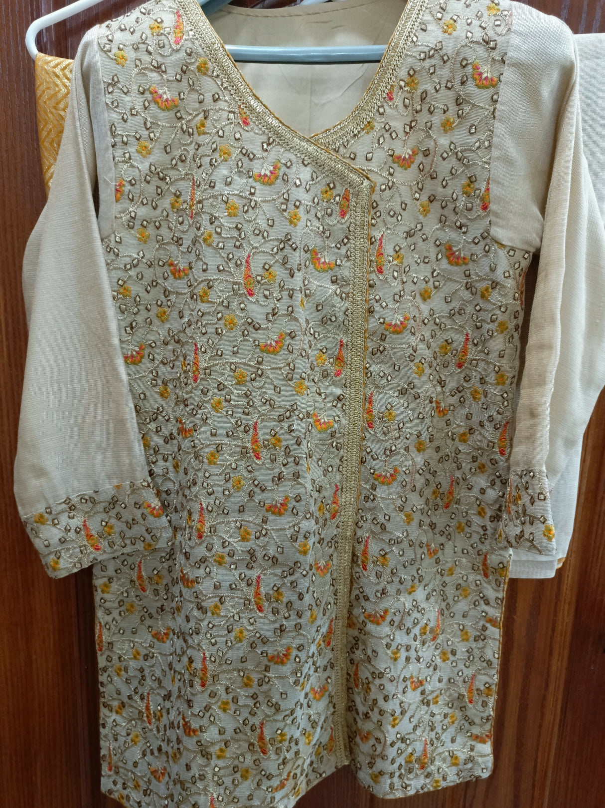 Fancy Cotton Net Dress | Women Locally Made Kurta | Medium to Large | Worn Once