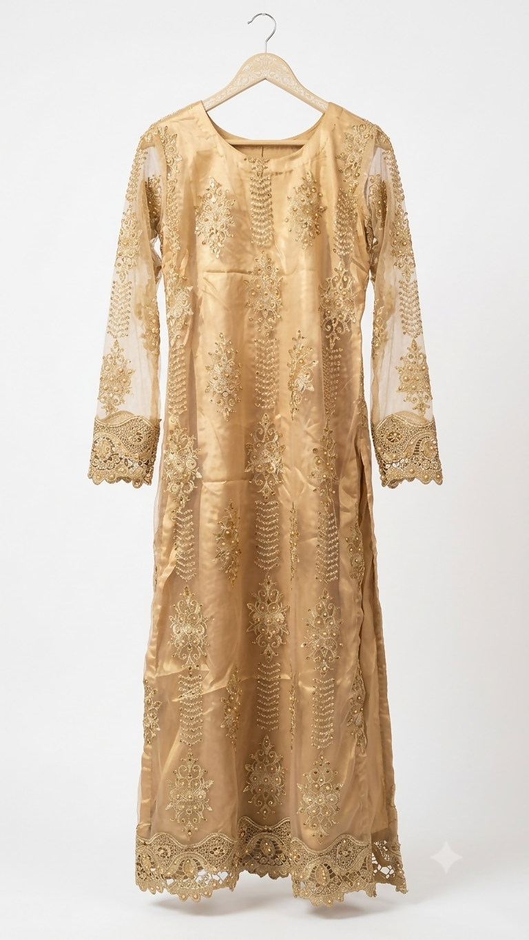 Golden 2Pcs | Women Locally Made Formals | Small | Worn Once