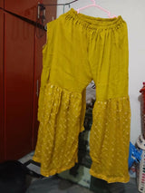 Mehndi Party Wear | Women Locally Made Formals | Ghararas, Shararas & Lehngas | Yellow | Medium | Worn Once
