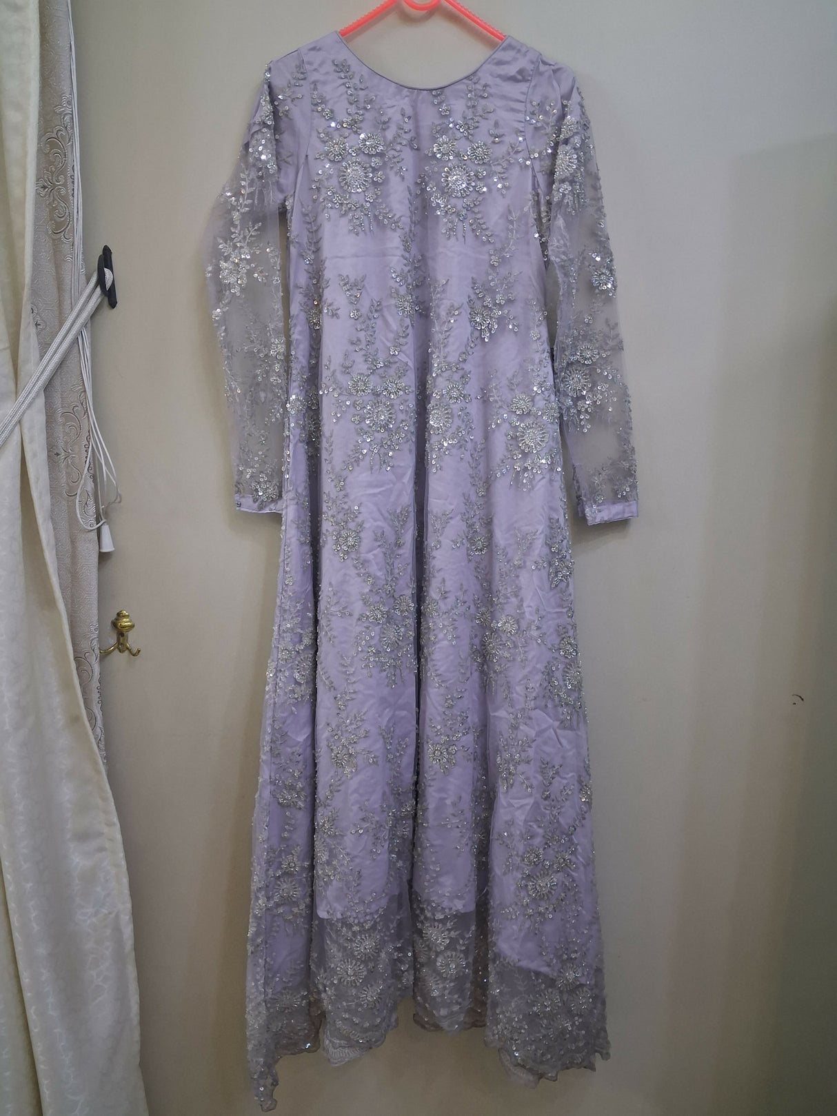 Lilac Embroidered Maxi | Women Frocks & Maxis | Small | Preloved