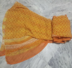 Orange Chiffon Dupatta | Women Accessories | Size: 2 Yards | New