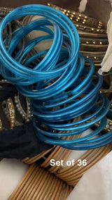 Blue Glass Bangles | Women Jewelry | Bangles/Bracelets | Size: 2.15 | Preloved
