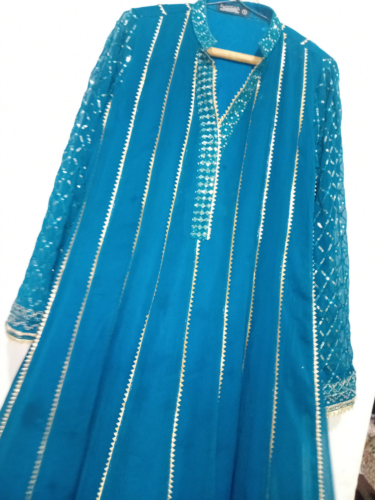 Mona Embroidery | Women Frocks & Maxis | Medium | Blue | Worn Once