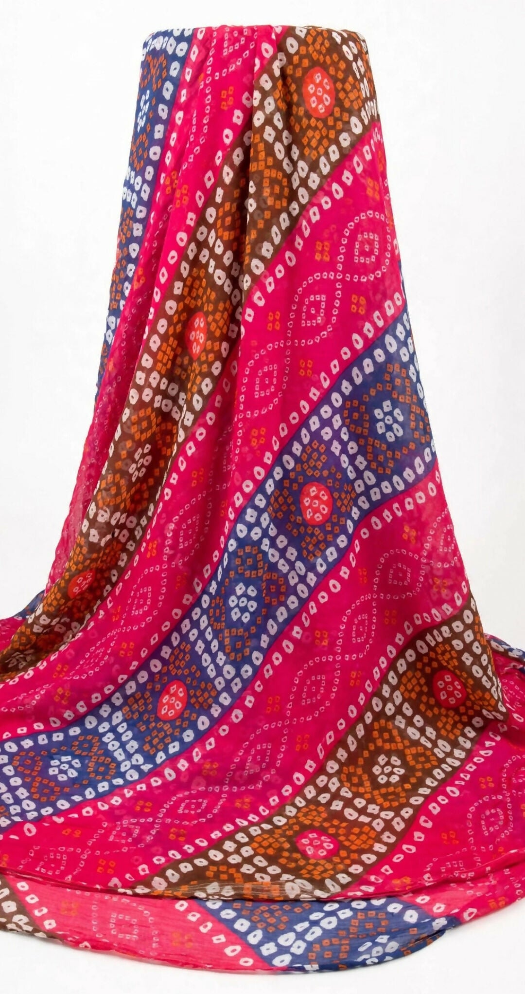 Pink Chunri Print Dupatta | Women Accessories | Duppatas & Shawls | Large | Brand New