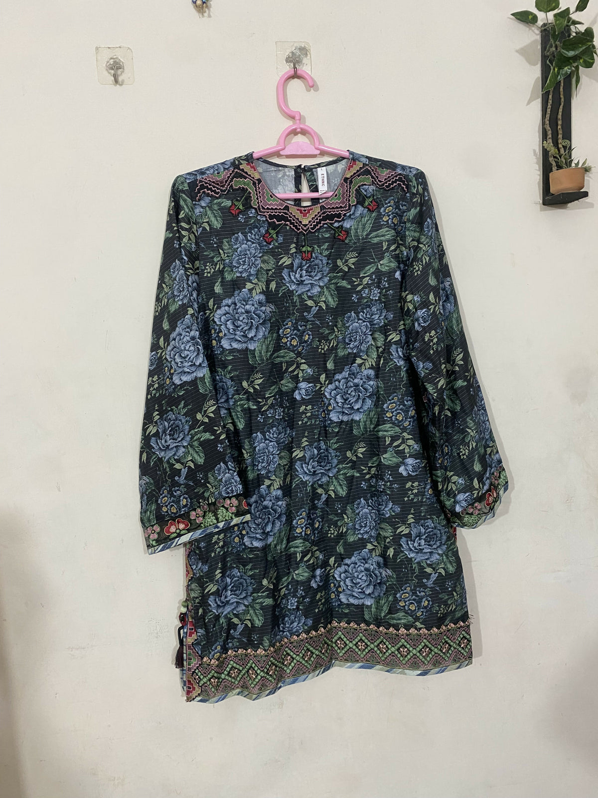 Ethnc | Women Branded Kurta | Blue | Large | Worn Once