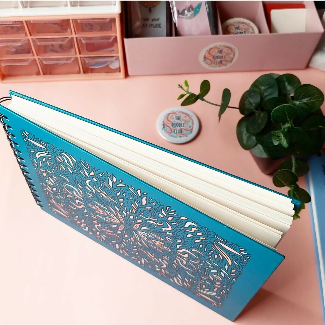 Leaves Doodle Teal Green Sketchbook | For Your Home | Books | New