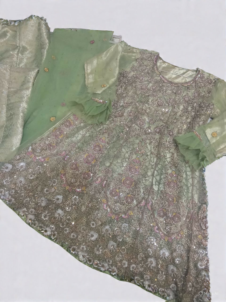 Hand Embellish Fancy Net Frock | Women Frocks & Maxis | Medium | Worn Once