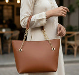 Chain Ladies Tote Bag-(00080-00082) Handbags for Women | Women Bags | Large | Brand New