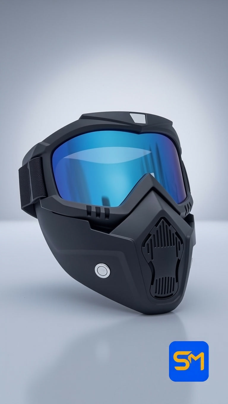 Ultimate Tactical Motorcycle Goggles with Detachable Face Mask | Men Accessories | Sports | Brand New