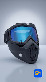 Ultimate Tactical Motorcycle Goggles with Detachable Face Mask | Men Accessories | Sports | Brand New