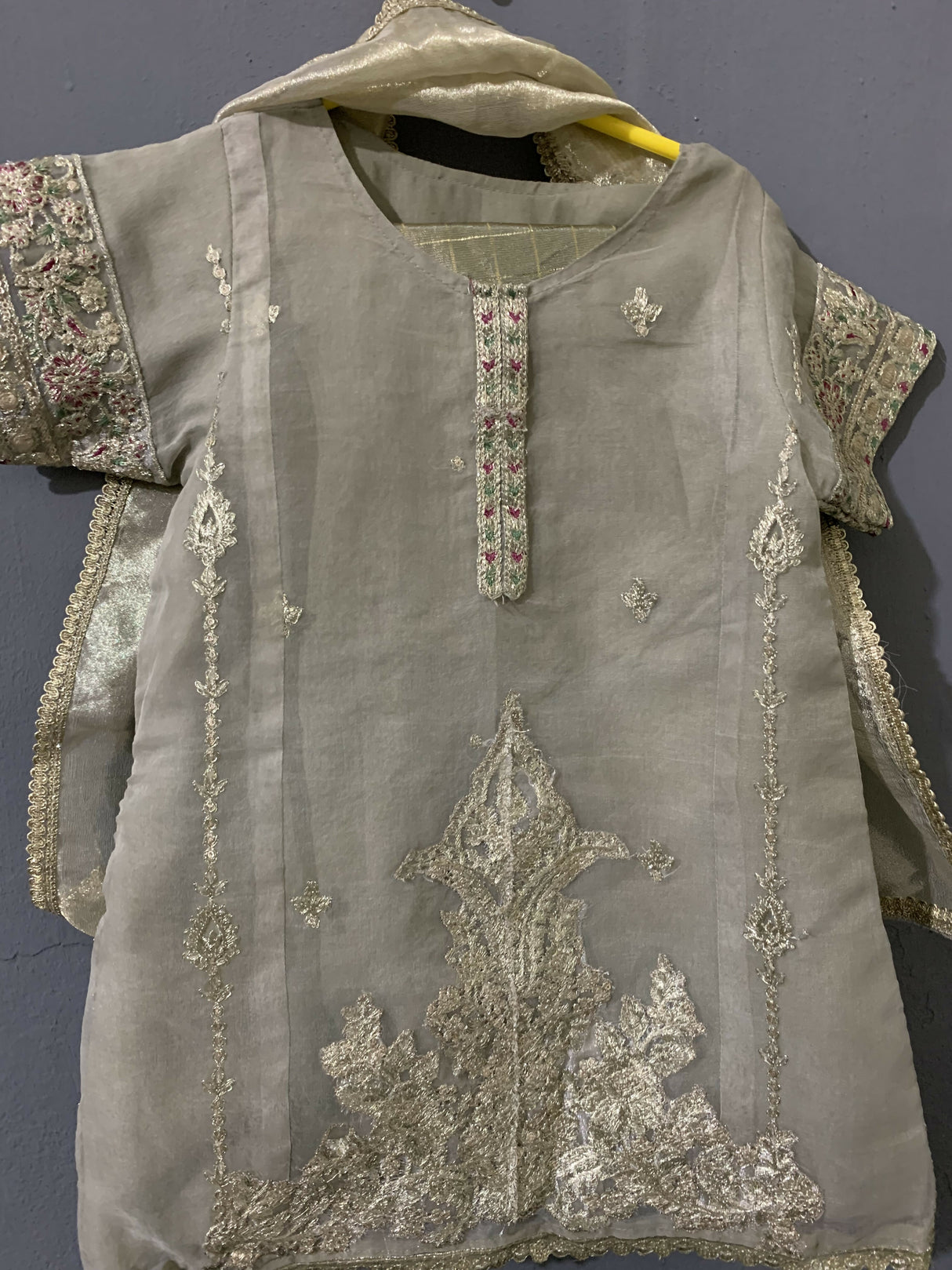 Grey Kurti | Kids | Girls Shalwar Kameez | 3 to 4 Yrs | New