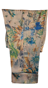 Brown Silk PJ Set | Women PJ Set | Women Loungewear & Sleepwear | Large | New