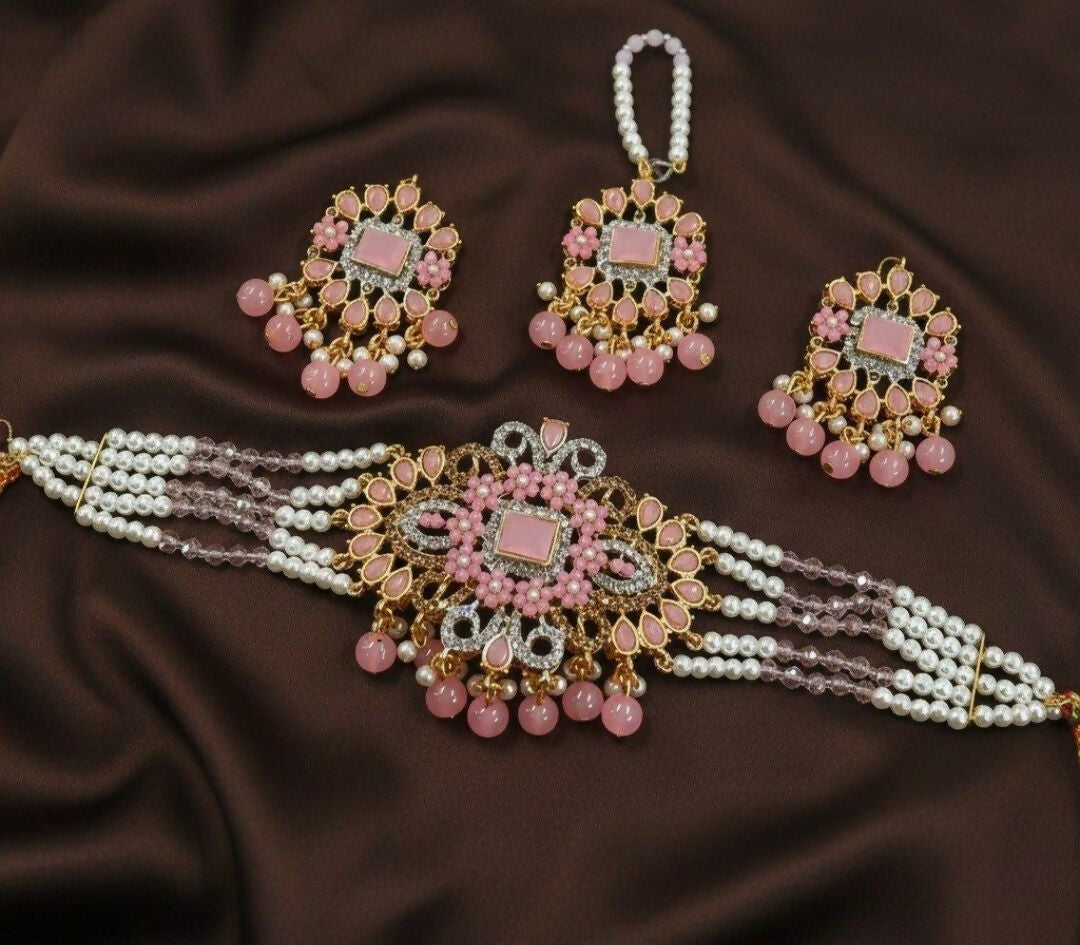 Flower/Tear Pearl Drop Choker Set-00259 | Women Jewelry | Wedding Jewelry & Sets | Brand New