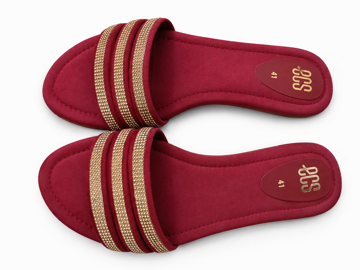 ECS | Women Shoes | Sandals & Flats | Size: 41 | Maroon | Brand New