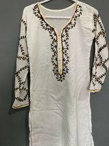 Embroidered Kurta | Women Locally Made Kurta | Small | White | Preloved