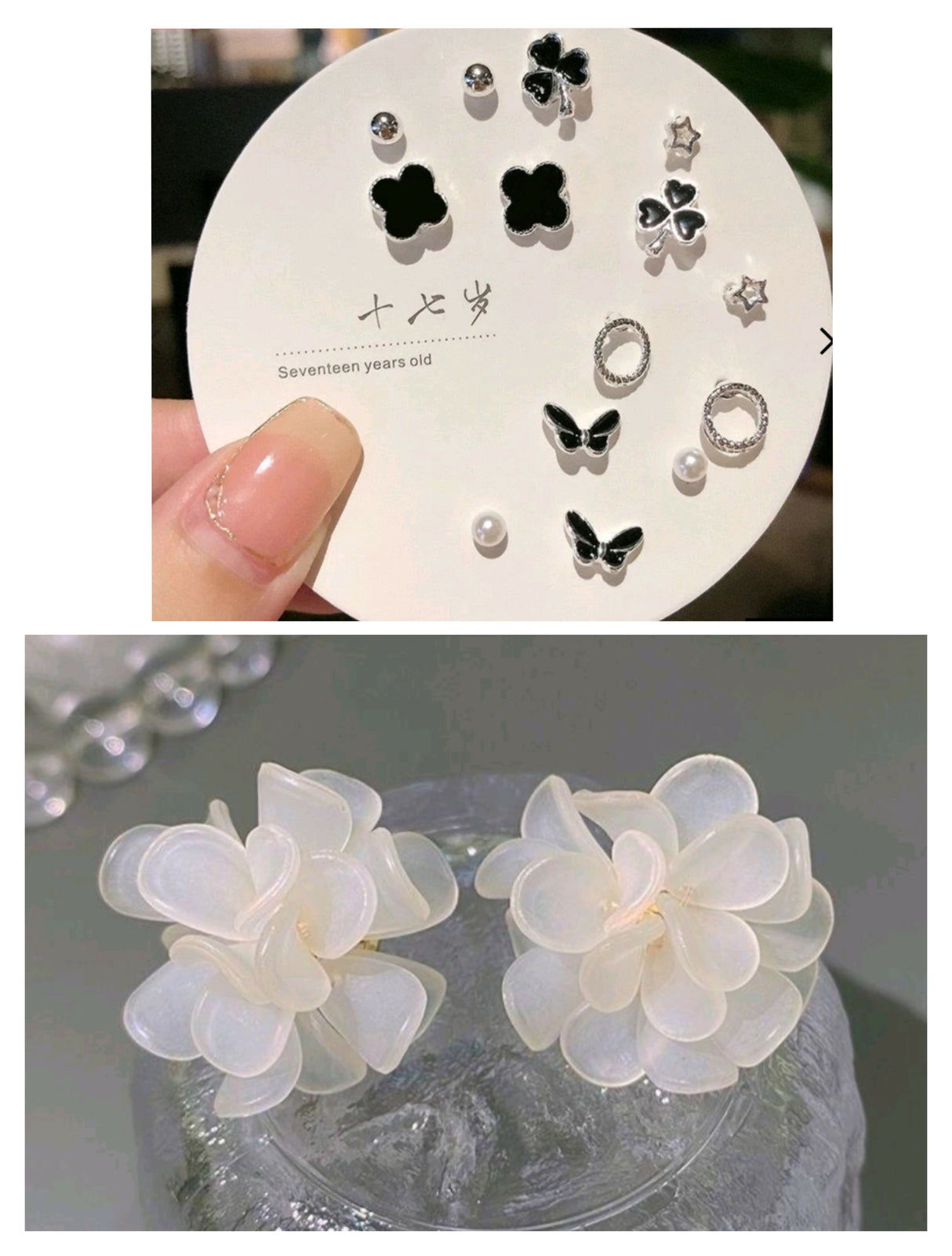 Pack of 7 pairs of earrings & flower stud (752-909) | Women Jewelry | Earrings | New