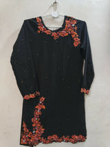 Elegant Black Embroidered Dress | Women Locally Made Kurta | Medium | Worn Once