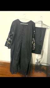 Beautiful Black Dress | Women Locally Made Kurta | Large | Preloved