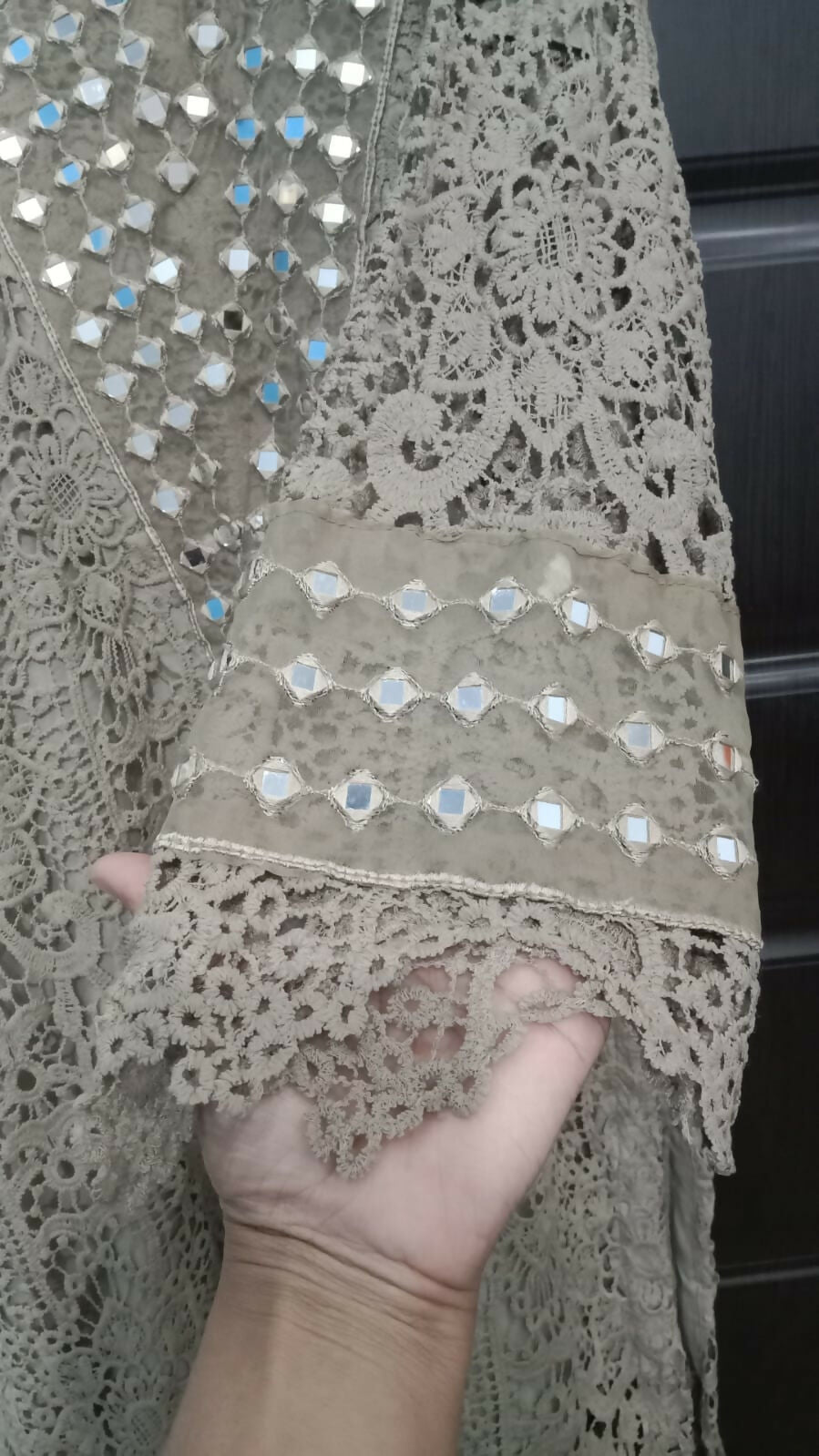 Crochet Net Suit | Women Locally Made Kurta | Grey | Large | Worn Once