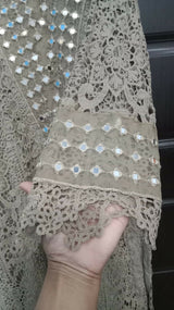 Crochet Net Suit | Women Locally Made Kurta | Grey | Large | Worn Once