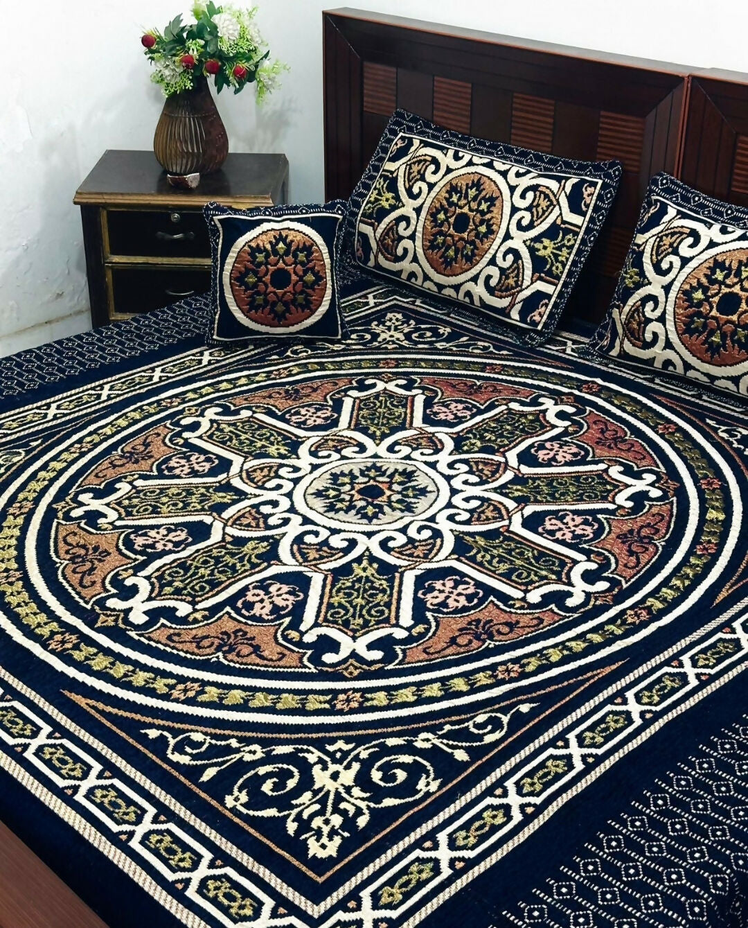 4 PC Velvet Jacquard Bedsheets | For Your Home | Home & Decor | King Size | Brand New