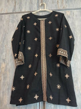 Emberoidered Black Kurta | Women Locally Made Kurta | Small | Worn Once