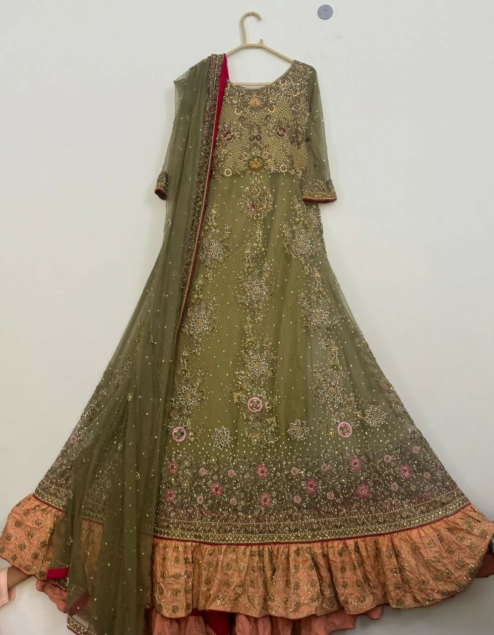 Green Mehendi Lehenga | Women Bridals | Medium | Worn Once