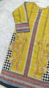 Lemon & Black Co-ords Set | Women Locally Kurta Made | Small | Worn Once