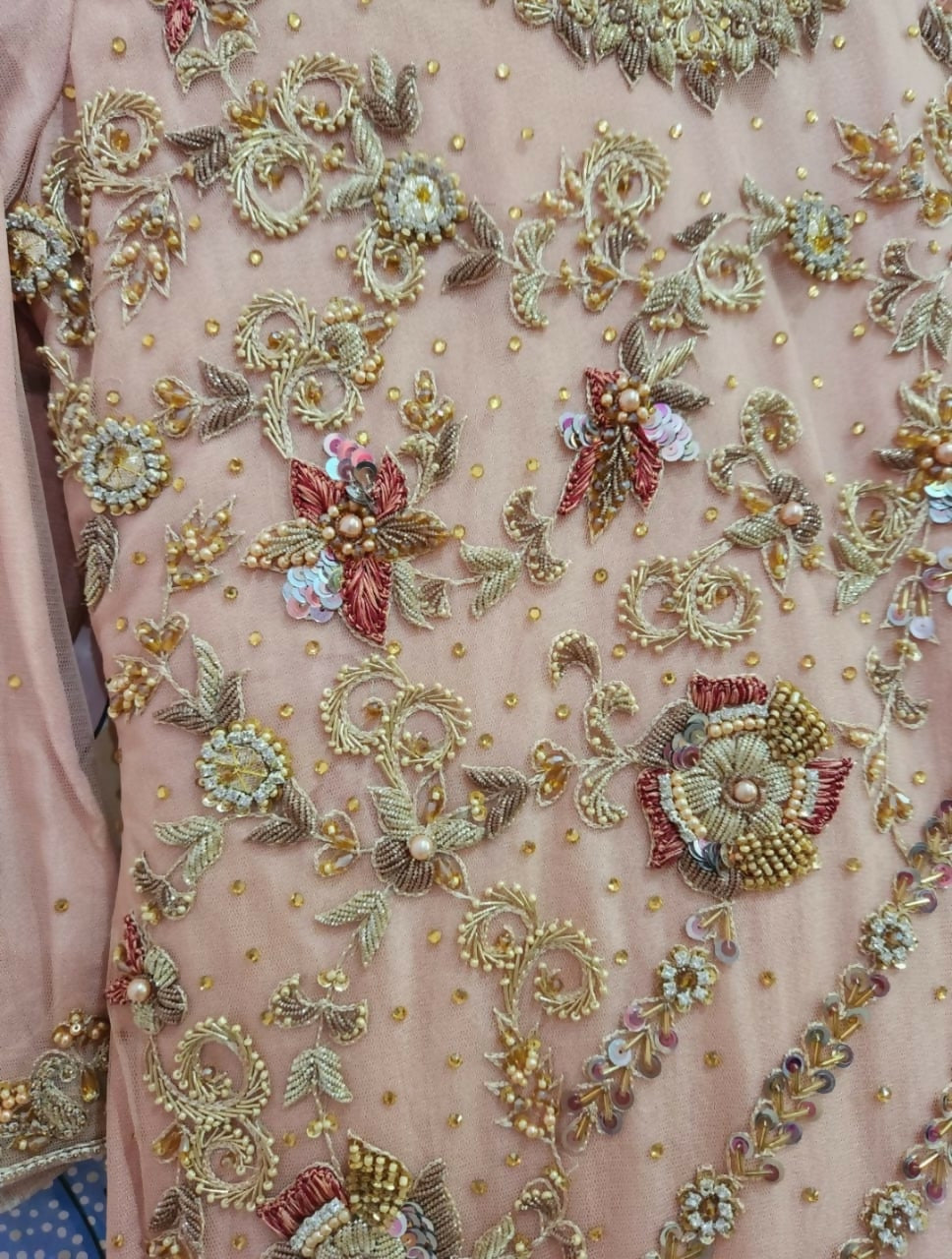 Beautiful Sharara | Women Locally Made Formals | Peach | Small | Preloved