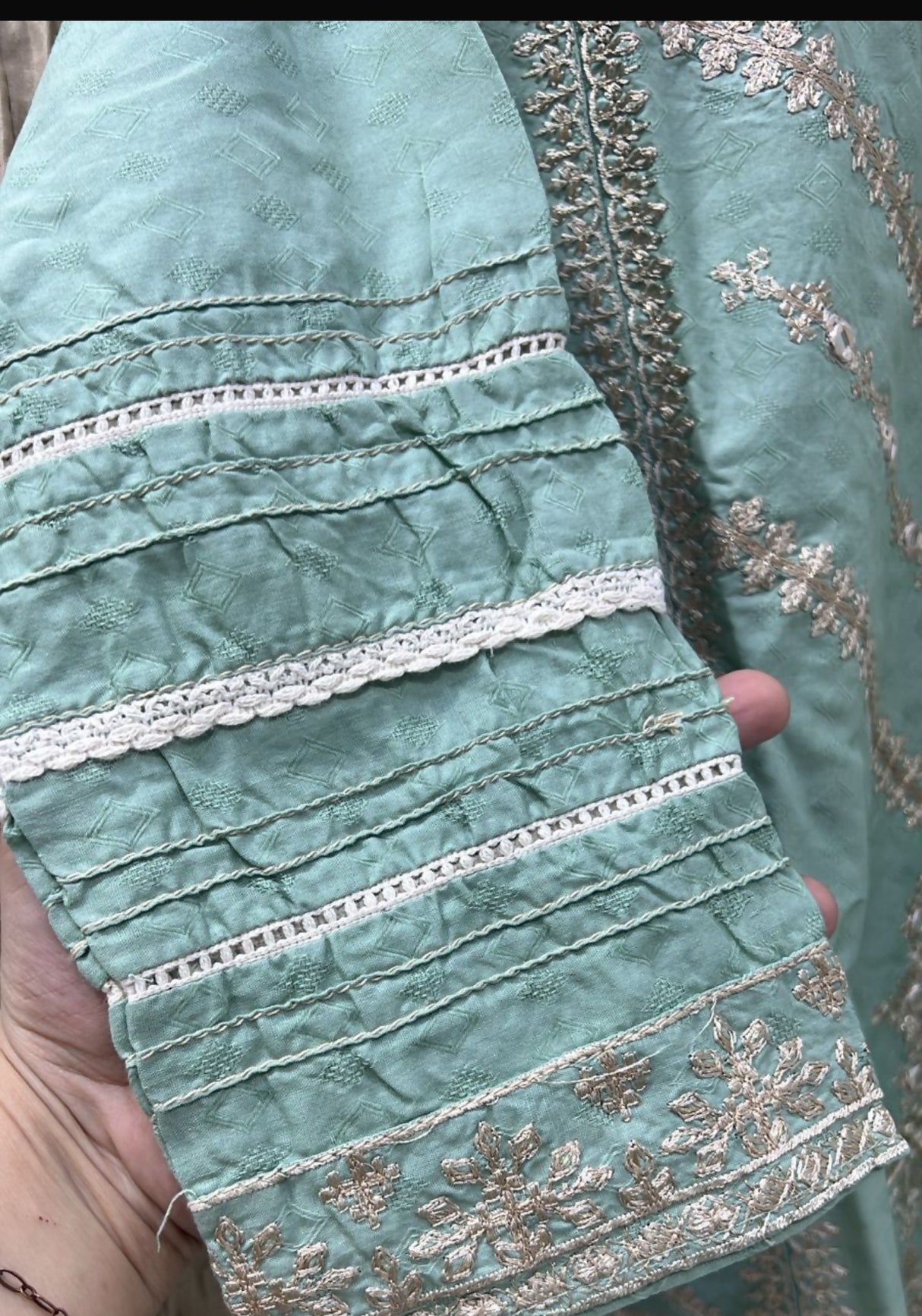 Ice Blue Embroided A-line | Women Locally Made Formals | Medium | New