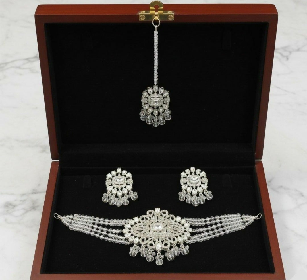 Rectangle Tear Pearl Drop Choker Set-00260 | Women Jewelry | Wedding Jewelry & Sets | Brand New