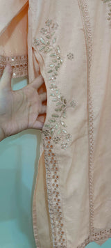 Peach 3 Pc Dress | Women Locally Made Kurta | Small | New