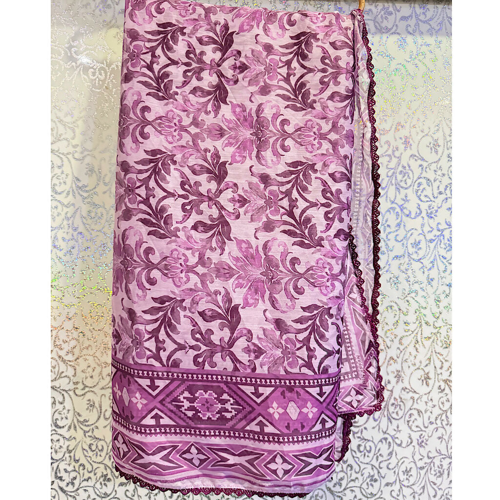 Embroided lawn 3Pcs | Women Locally Made Kurta | Medium | Purple | Brand New