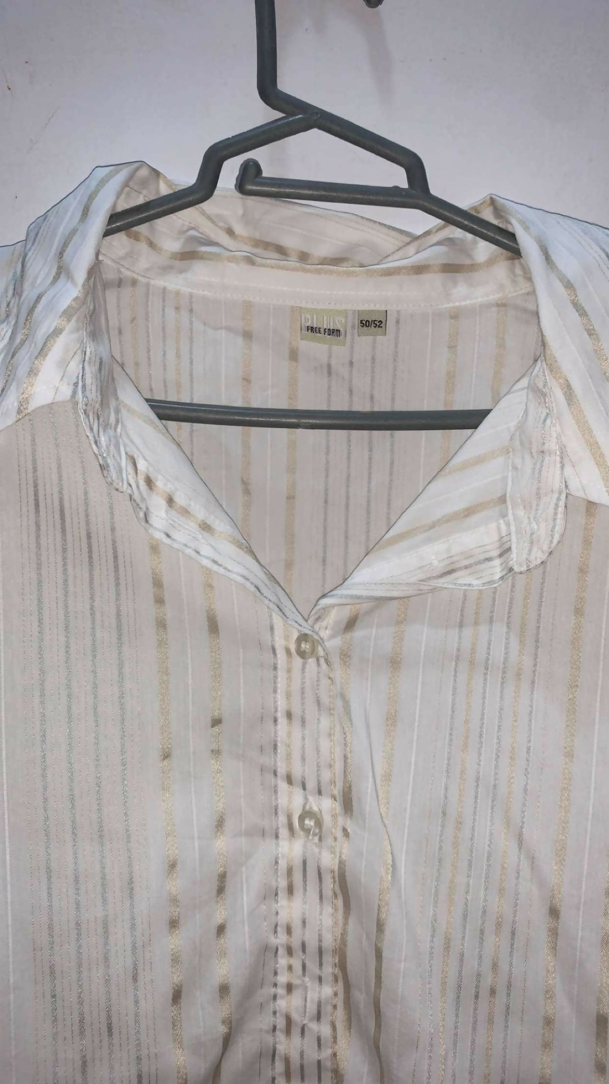 White and Golden Stylish Western Top | Women Tops & Shirts | Large | Preloved