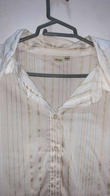 White and Golden Stylish Western Top | Women Tops & Shirts | Large | Preloved