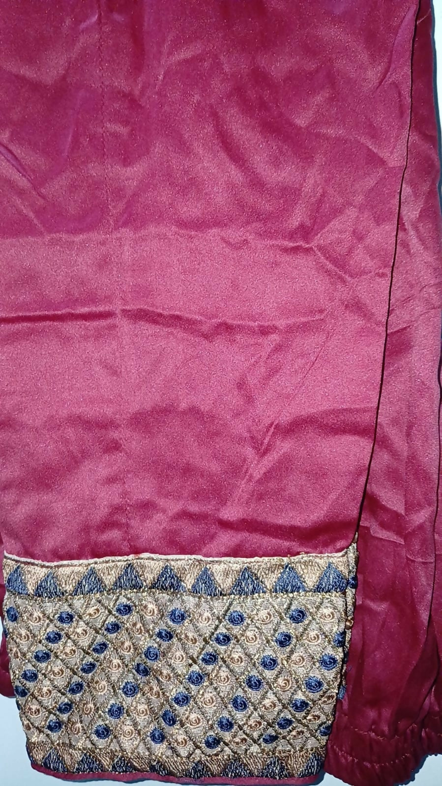 Brown Embroidered Golden & Pink 2Pcs Maxi | Women Frocks & Maxis | Medium | Preloved