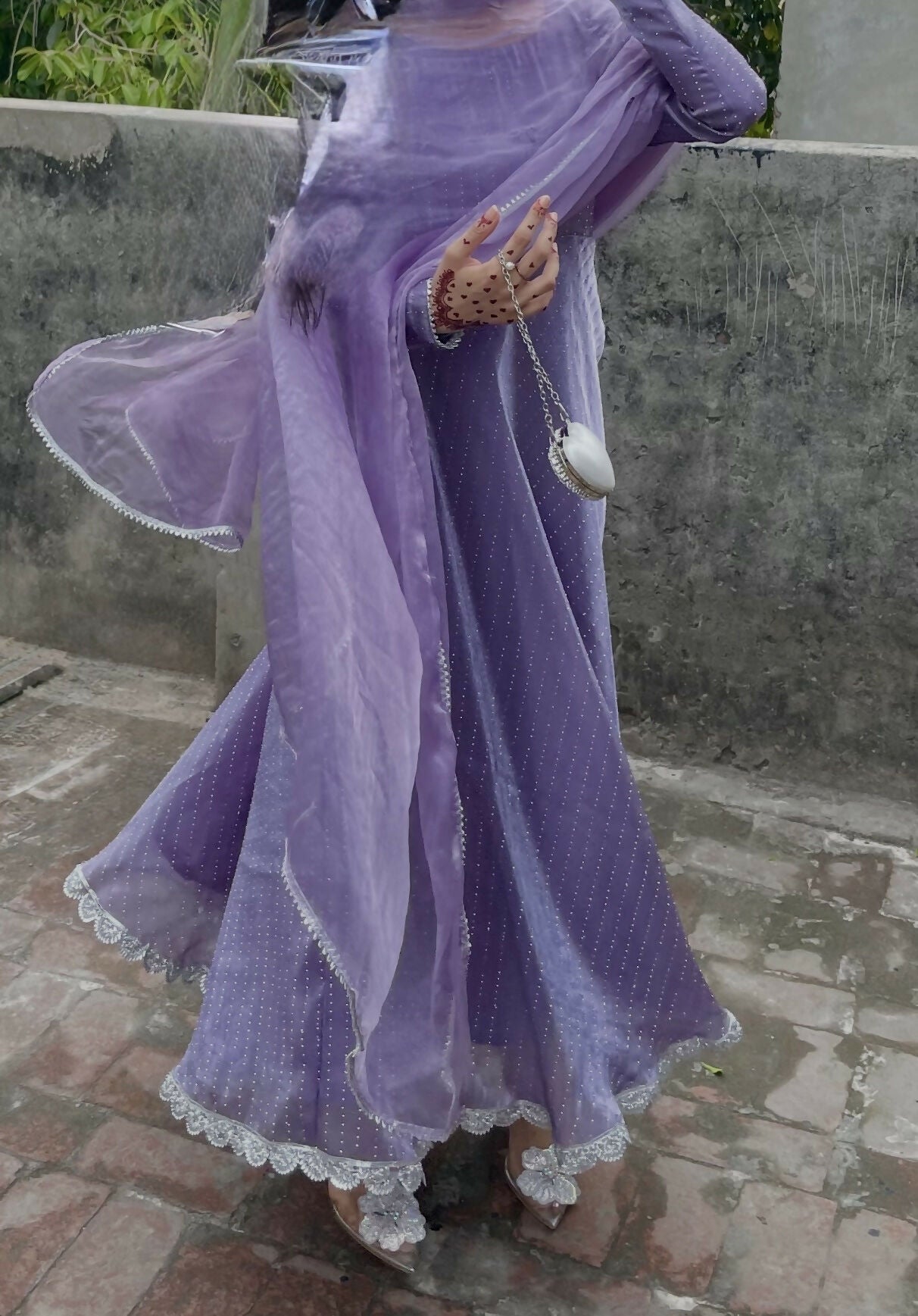 Beautiful Shimmery Frock | Women Frocks & Maxis | Medium | Purple | Worn Once