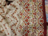 Gul Ahmed | Women Branded Formals | Beige and Maroon | Large | Preloved